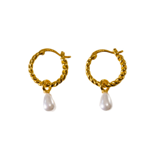 Vivianne Pearl Hoops earrings