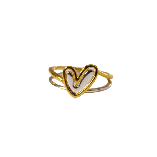 Cora heart shape ring set